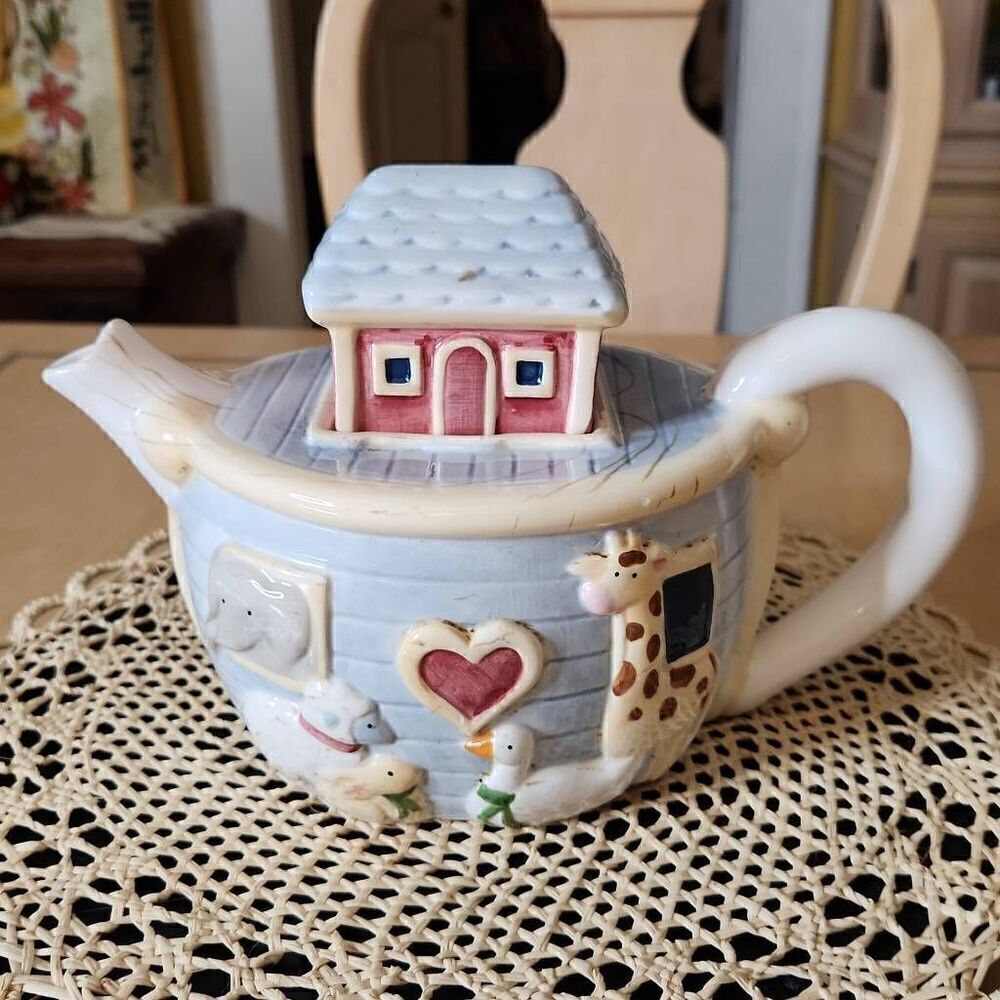 Susan Winget Noah's Arc ceramic teapot